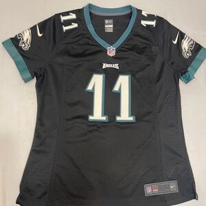 NFL womens Black and Teal Philadelphia Eagles Jersey Large in like new condition